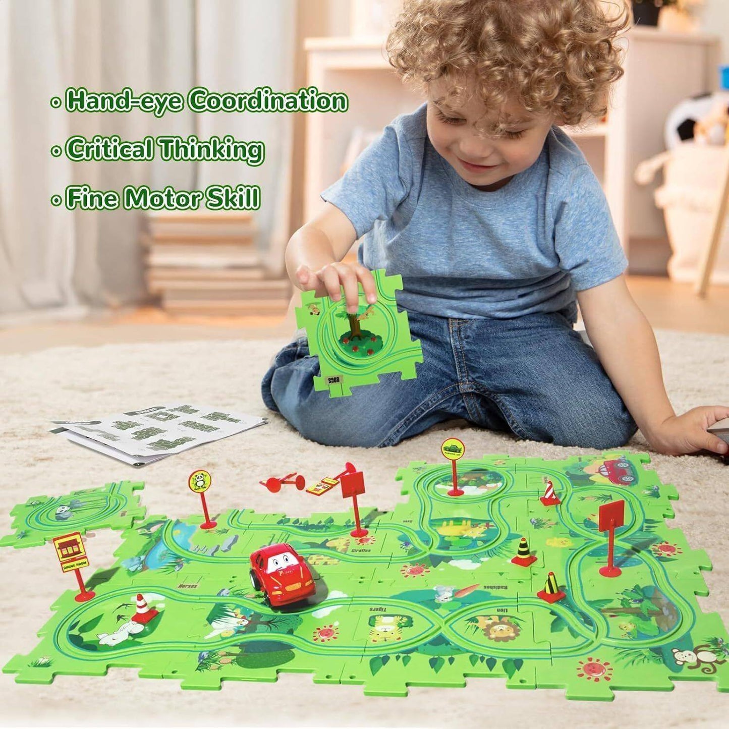 Jeu de Puzzle pour Voiture Bricolage Jouet Préscolaire Educatif Montessori Cadeau pour Enfants